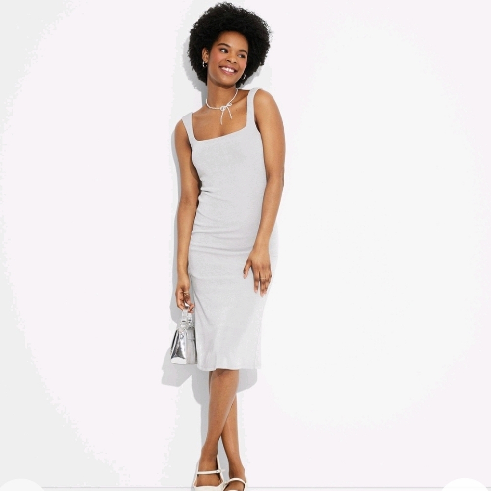 Wild Fable Women's Square Neck Midi Dress Size L